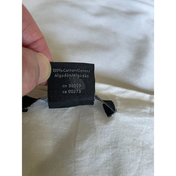 Calvin Klein Jeans White Embroidered Blouse Top Sz XL Sparkly Trim Cotton - Picture 7 of 11